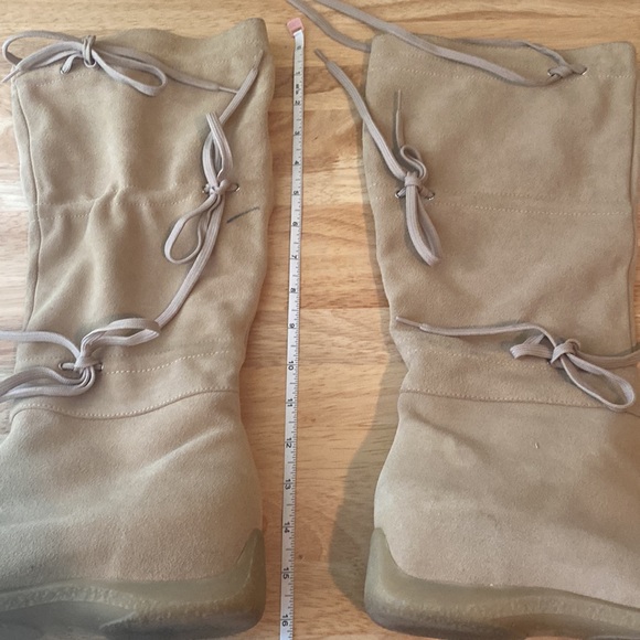 Nine West PARKWAY Suede Slouchy Knee high Driving Heel Boots Laceup Detail - Picture 11 of 13